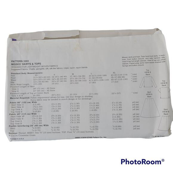 Vintage Kwik Sew sewing pattern gored skirt, jacket, cut - Picture 2 of 2